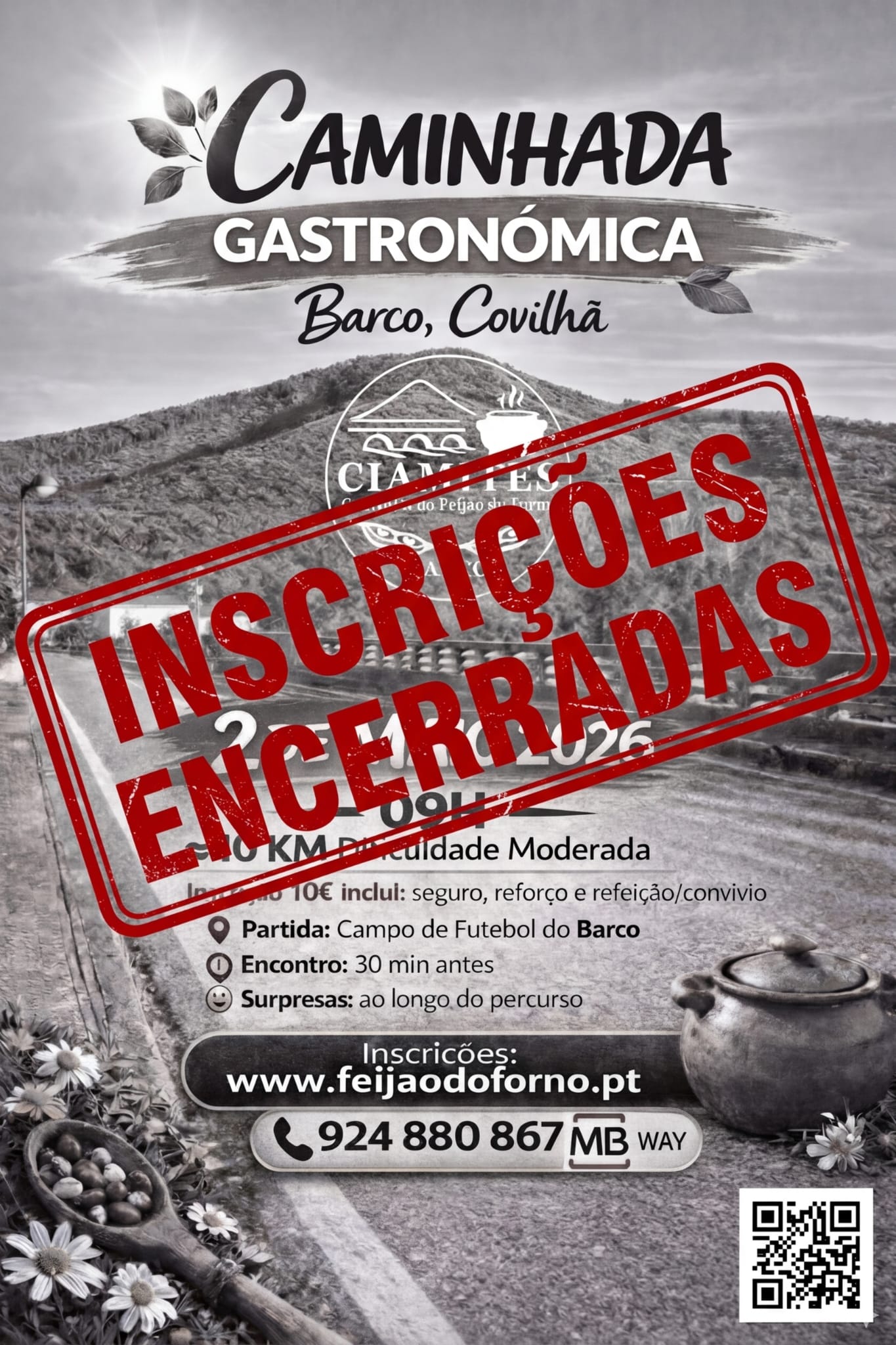 Cartaz da 1&ordf; Caminhada Gastron&oacute;mica com inscri&ccedil;&otilde;es encerradas